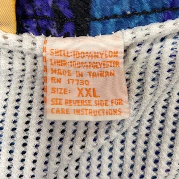 Pro Spirit Blue Purple Hawaiian Floral Vintage Swim Trunks: Size XXL - Picture 7 of 7